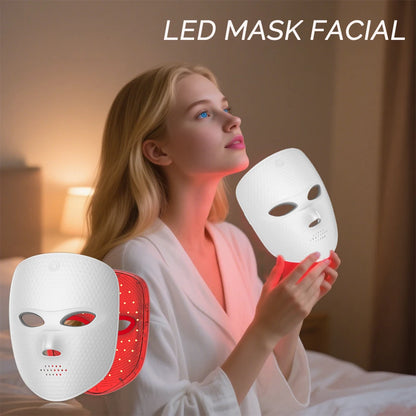 7 Colors LED Facial Mask Light Therapy Red Light Facial Mask Anti-Aging
