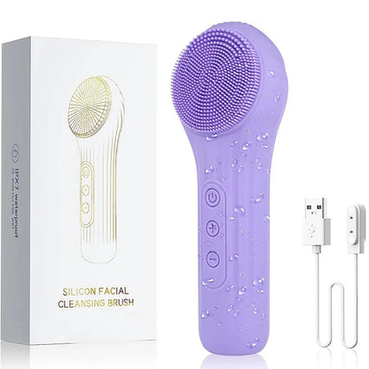 Sonic Waterproof Facial Cleansing Brush Rechargeable Scrubber