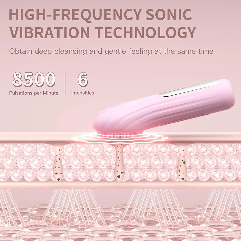 Sonic Waterproof Facial Cleansing Brush Rechargeable Scrubber