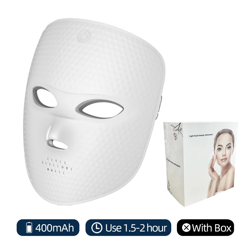 7 Colors LED Facial Mask Light Therapy Red Light Facial Mask Anti-Aging