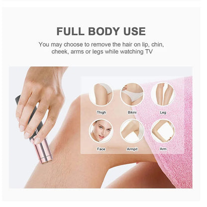Electric Facial Hair Removal Epilator Eyebrow Lipstick Shape Painless