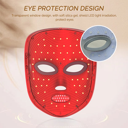 7 Colors LED Facial Mask Light Therapy Red Light Facial Mask Anti-Aging