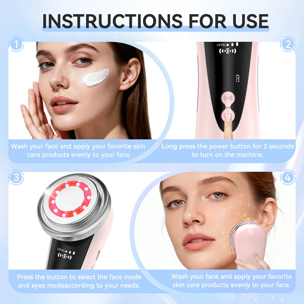 EMS Microcurrent Facial Beauty Device Electric Facial Massager Portable