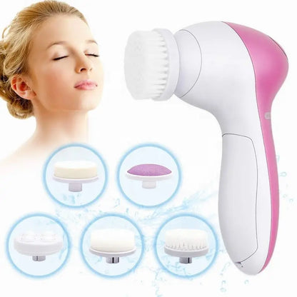 Electric Facial Cleaner 5 IN 1 Face Cleansing Brush Wash Machine Spa Skin