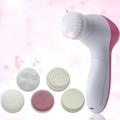 Electric Facial Cleaner 5 IN 1 Face Cleansing Brush Wash Machine Spa Skin